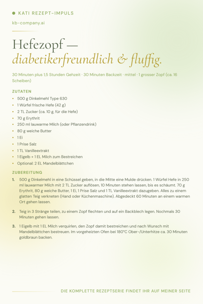 Hefezopf – diabetikerfreundlich & fluffig