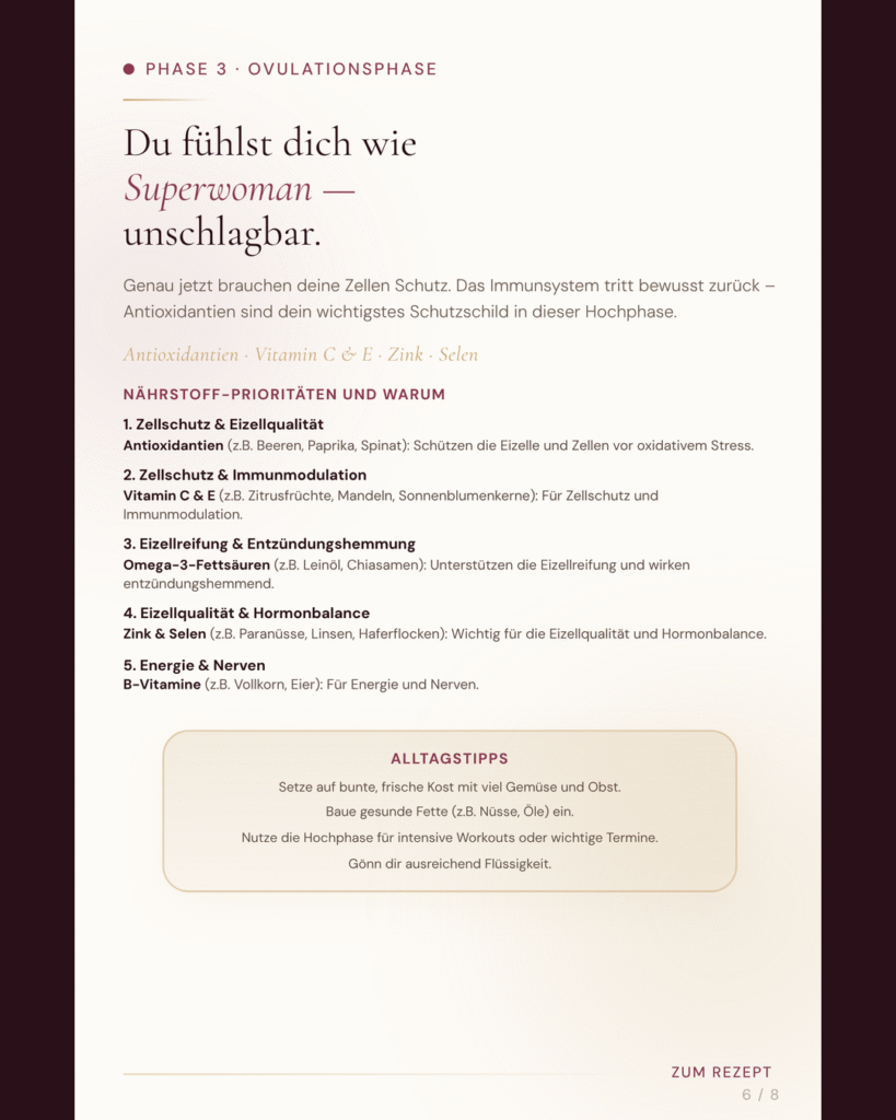 Ovulationsphase: So unterstützt du Zellschutz und Hormonbalance