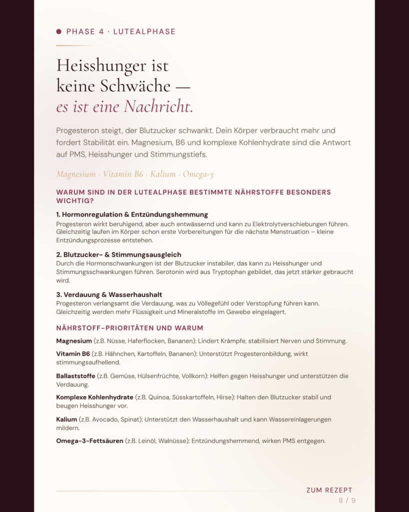 Lutealphase: Diese Nährstoffe helfen bei Heisshunger und PMS